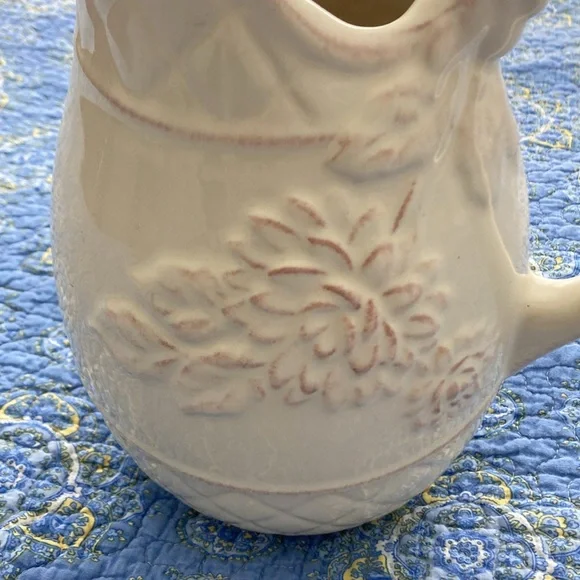Certified International Cream Ceramic Art Pitcher - Picture 3 of 5